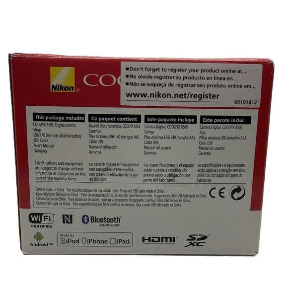 Nikon COOLPIX B500 Point and Shoot Camera in Original Box - Red - Picture 15 of 16